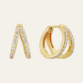 Mosaic Hoop Earrings - Gold