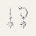 Star Drop Earrings in Silver